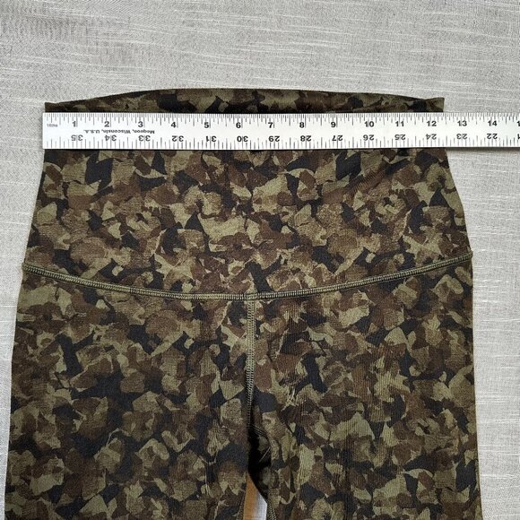Lululemon Wunder Under Pant Mystic Jungle Fatigue Green Black Full Length Size 6 - Picture 4 of 6